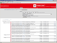 Screenshot 'datfer - data transfer' Liste aktueller Dateien im Kundenlayout Wiener Linien